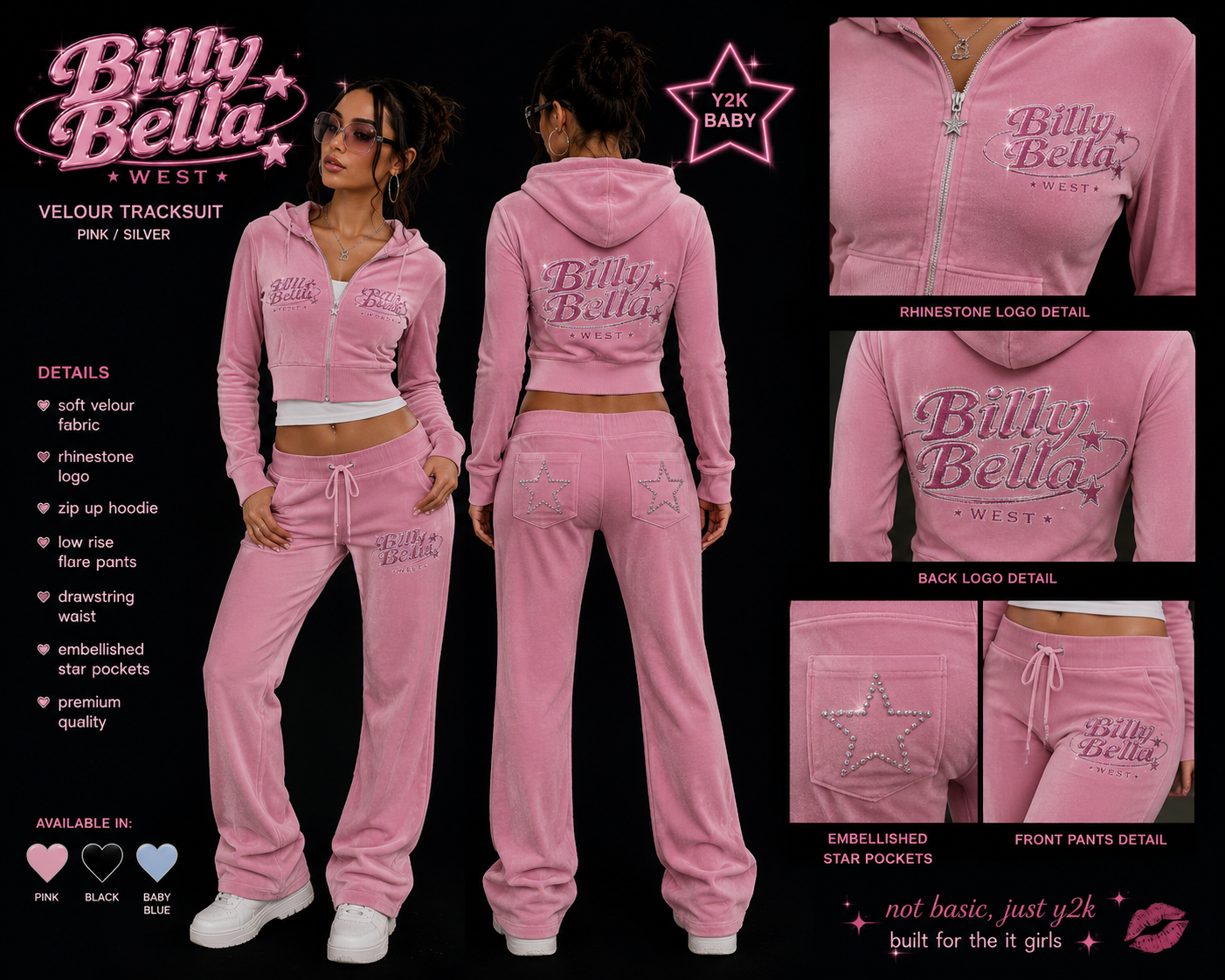 Billy Bella West velour tracksuit editorial concept